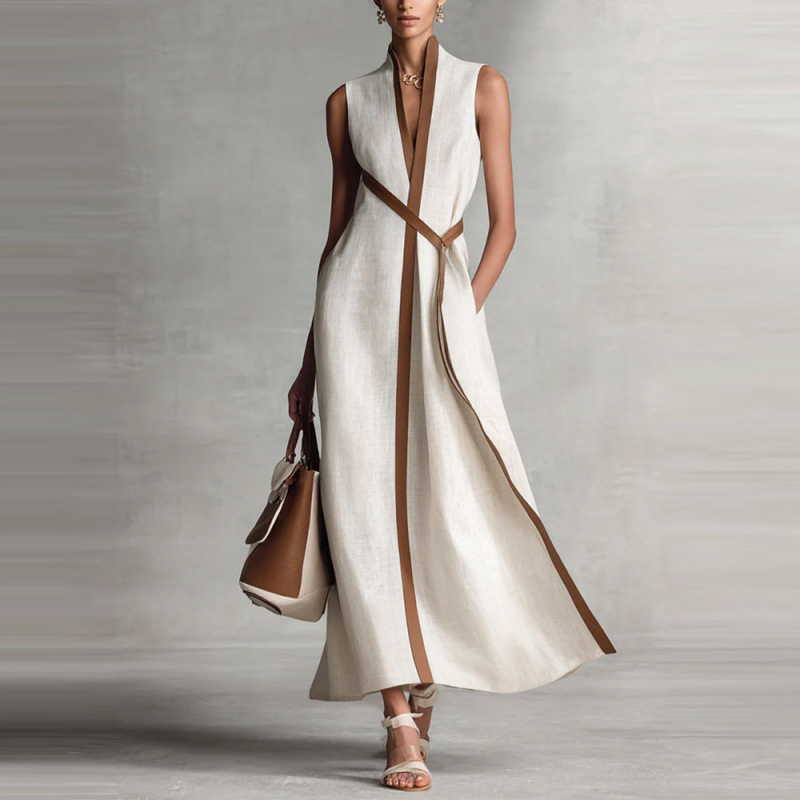 Vestido Casual Sem Mangas Chic para Mulheres em Cores Fashionáveis