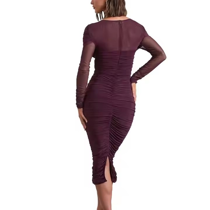 Vestido Bodycon Elegante Novo Produto Woven de Malha para Mulheres, Roupas Formais Casuais para o Inverno, Noite de Saída