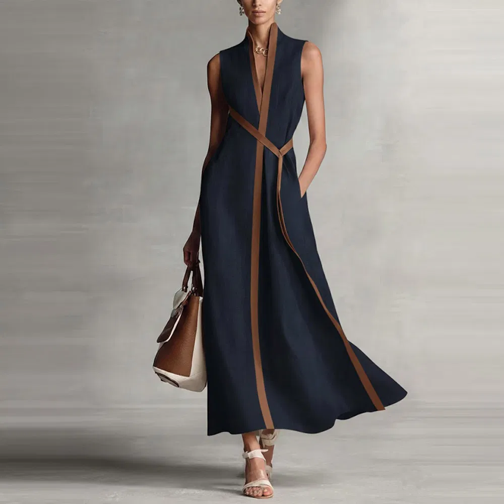Vestido Casual Sem Mangas Chic para Mulheres em Cores Fashionáveis