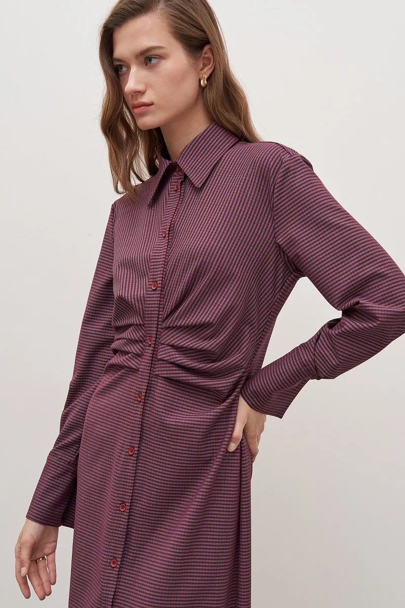 Vestido Casual Longo Feminino Estilo Camiseta Popular por Atacado com Pregas na Cintura