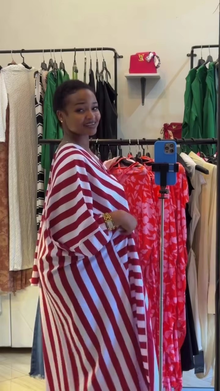 Vestido Casual Listrado Solto de Mulheres Africanas da Primavera