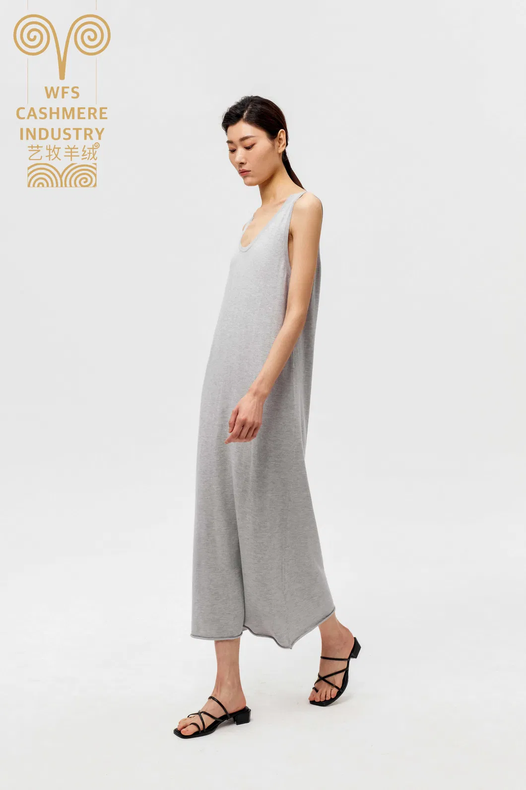 Fabricante Atacado Personalizado Capuz Oversize Solto Ajuste Relaxado Vestido de Suéter Casual Feminino em Mistura de Lã e Cashmere