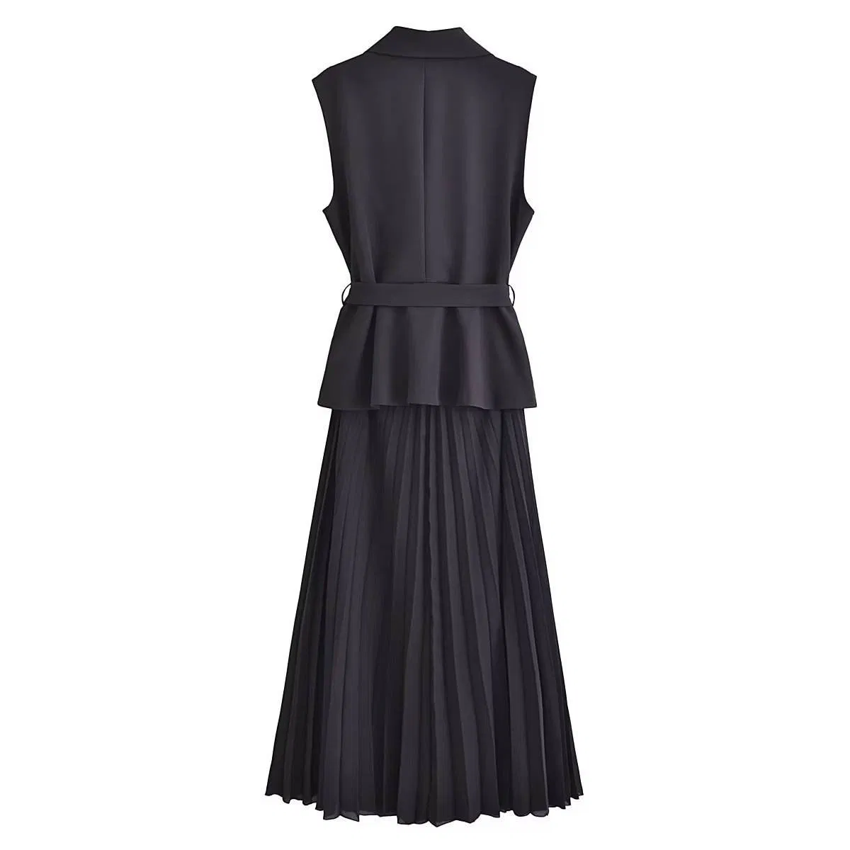 Vestido Midi Plissado Casual para Mulheres em Estilos Sólidos e Estampados