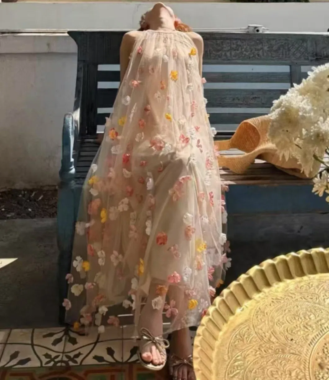 Vestido Longo Slim-Fit de Verão para Mulheres em Estilo Casual Maduro
