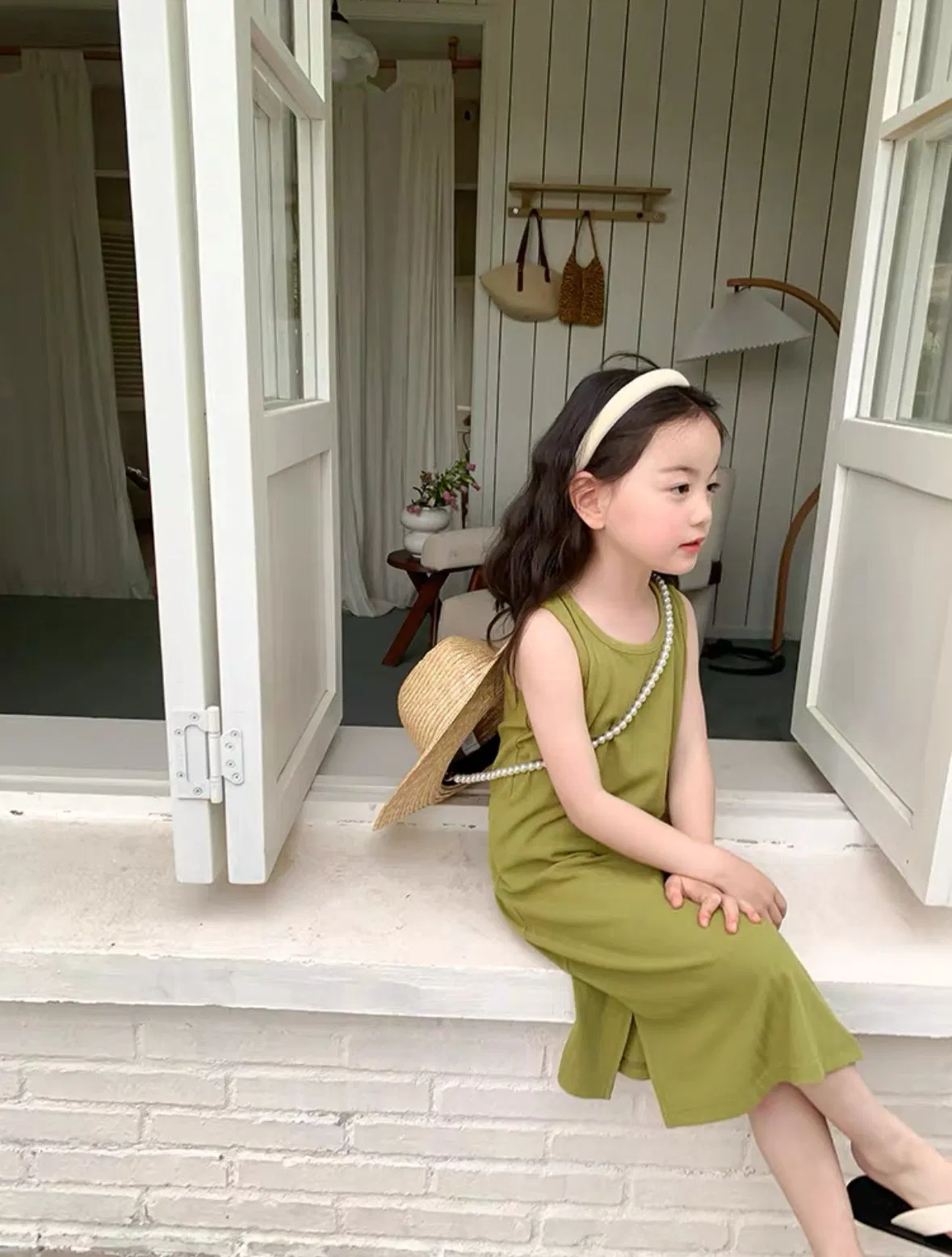 Vestido Casual de Camiseta para Meninas de Verão em Bamboo OEM