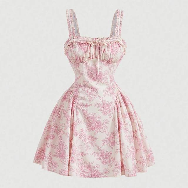 Vestido Floral Sem Mangas Casual Boho Mini