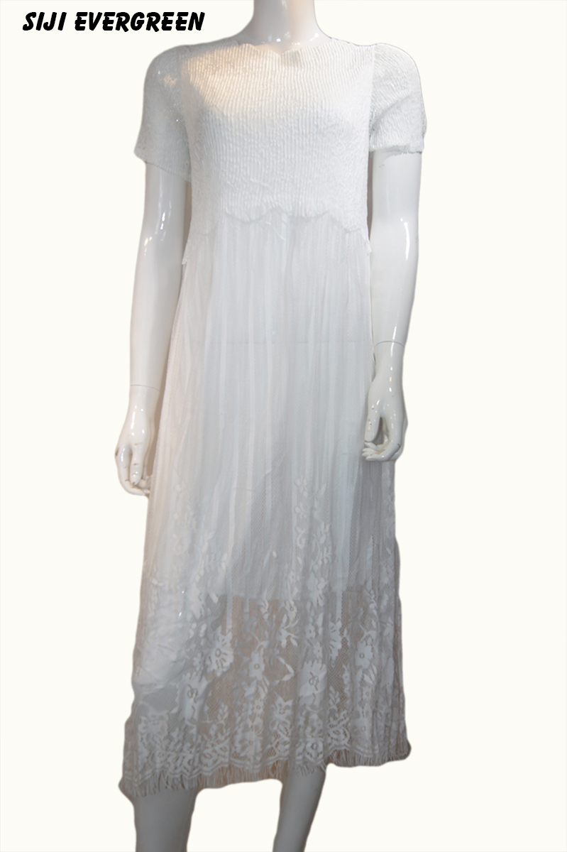 Calça casual de Verão Meia Luva roupas da moda para longo vestido de mulher