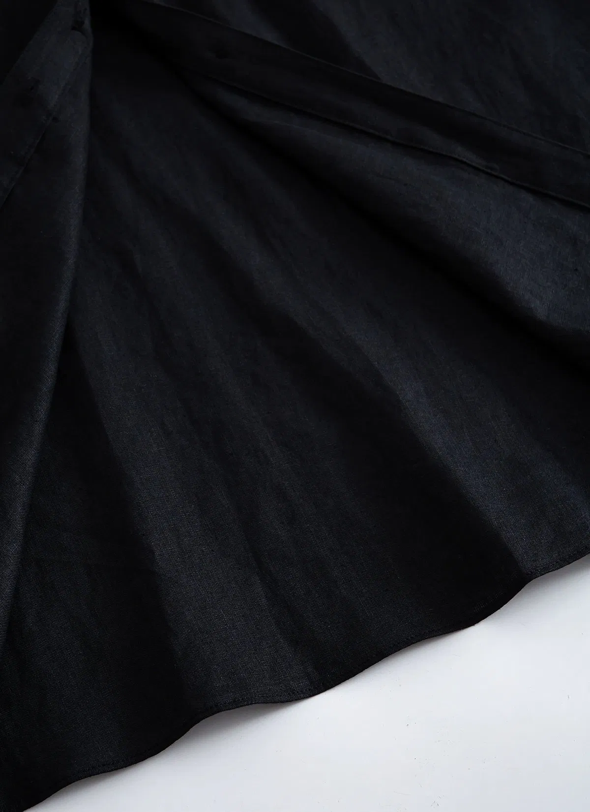 Vestido Casual Elegante com Cinto na Cintura e Mangas Curtas para Mulheres em Linho
