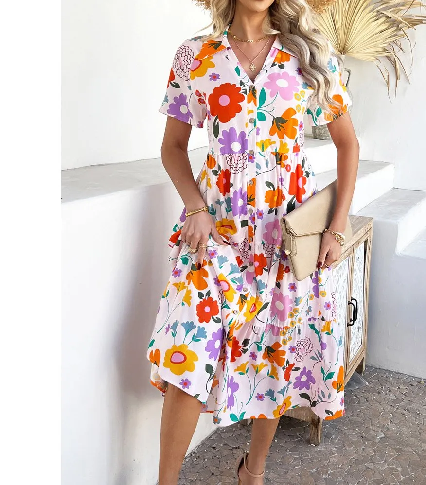 Vestido Longo Floral de Verão Feminino