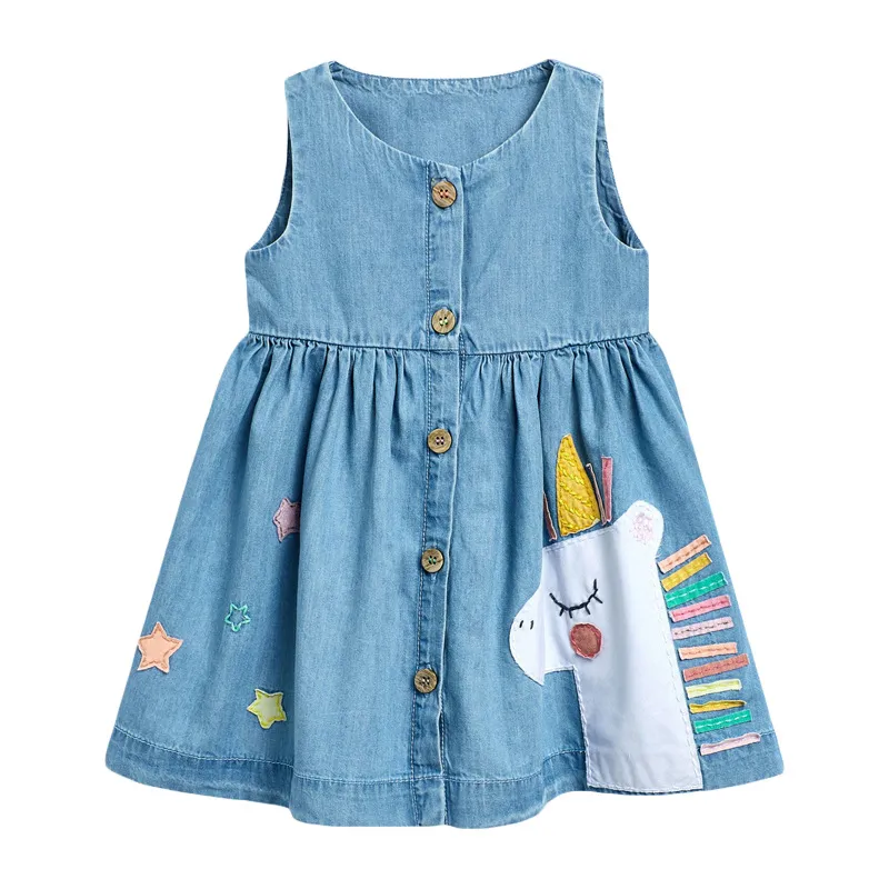 Vestido Casual de Verão de Algodão Sem Mangas de Alta Qualidade por Atacado em Estoque para Meninas Crianças