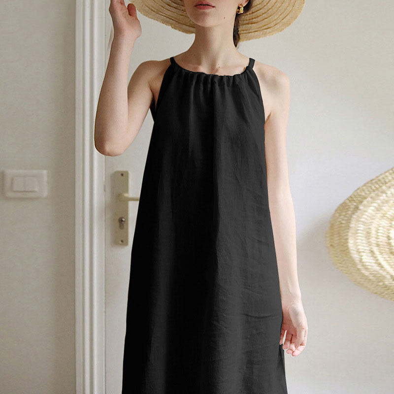 Fabricante de Roupas Personalizadas Roupas Femininas Vestido Casual de Linho de Algodão de Alta Qualidade para Mulheres Tamanhos Grandes para o Verão