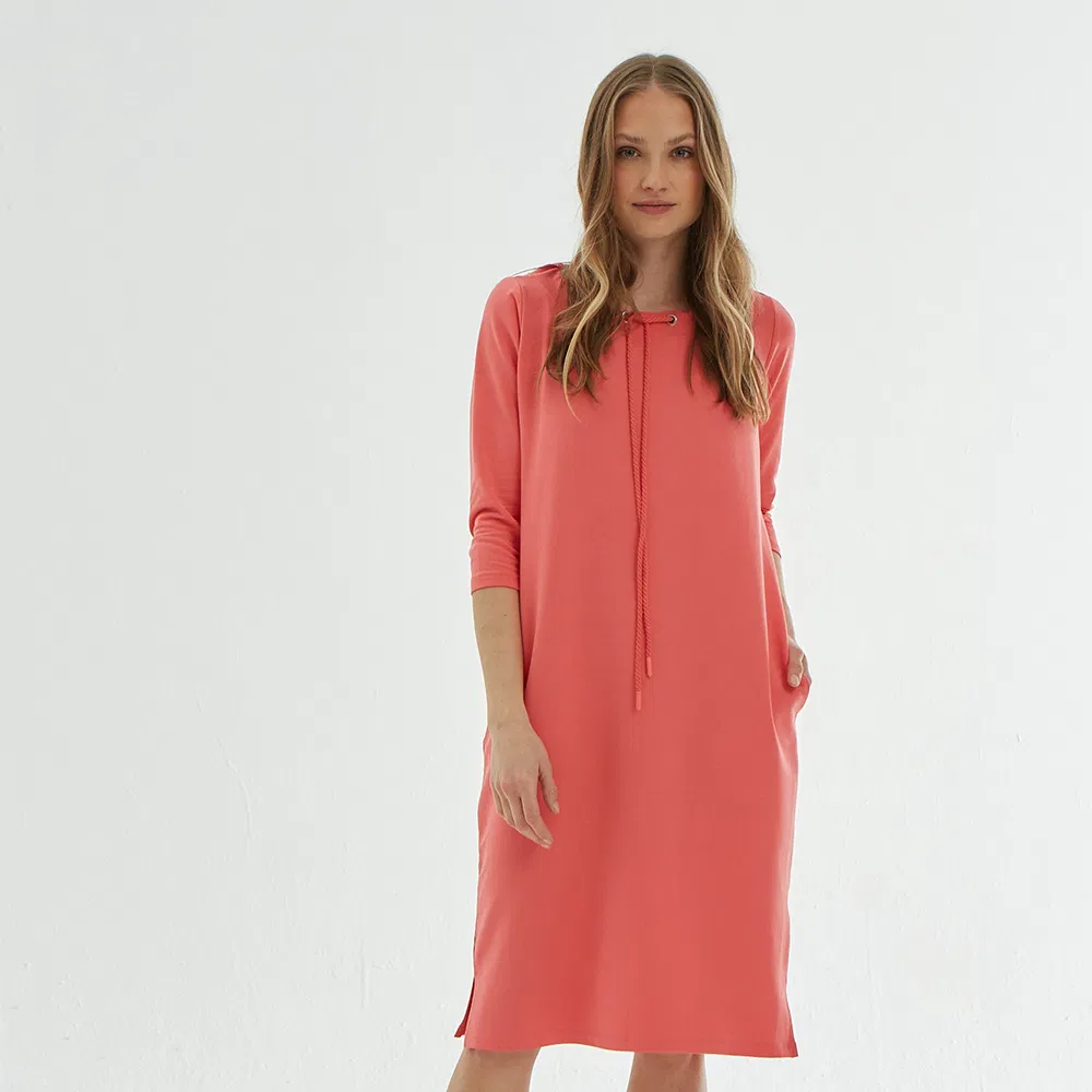 Vestido longo de moletom com capuz feminino casual de algodão, blusa de manga longa, vestido personalizado