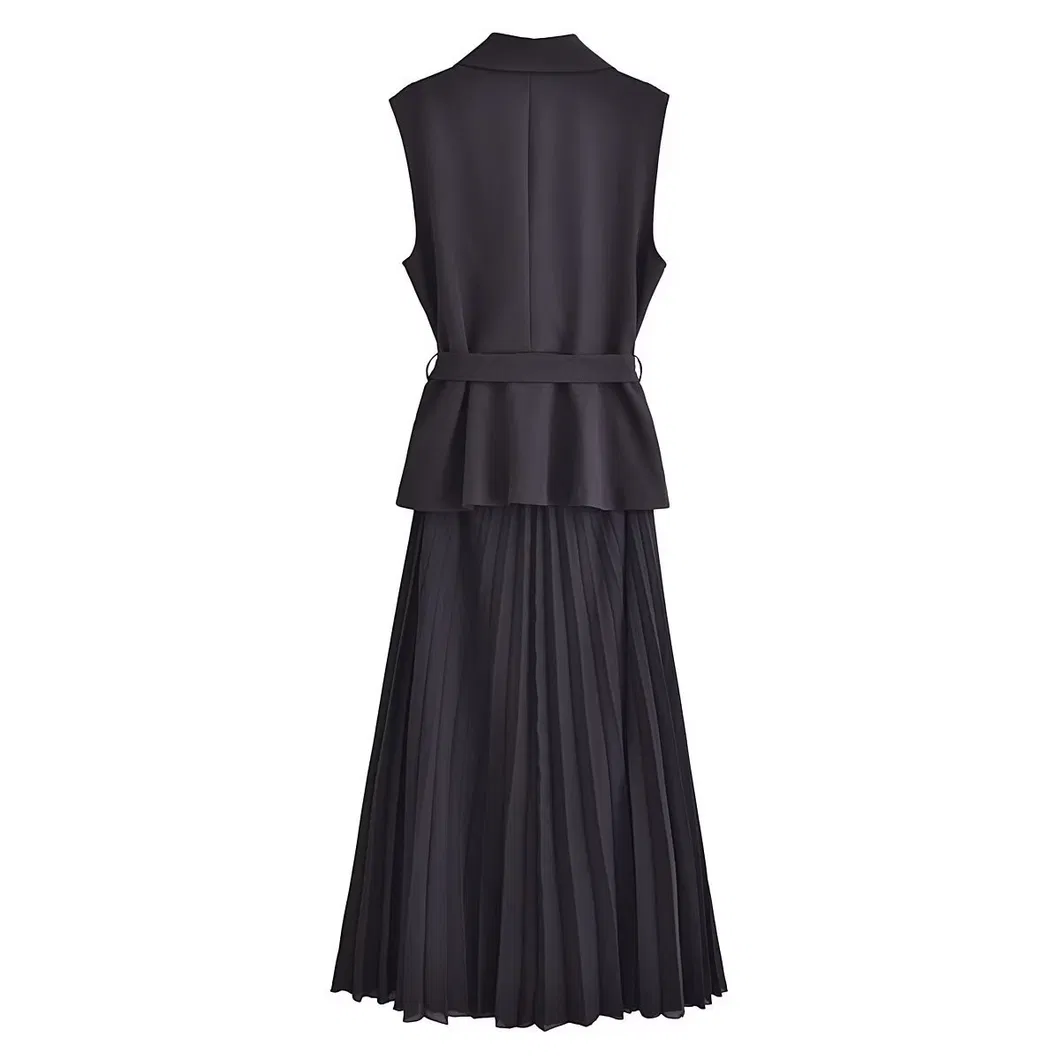 Vestido Midi Plissado Casual