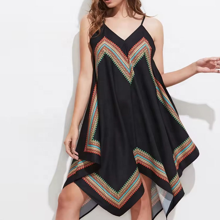 Vestido Casual Curto Personalizado com Bordado Natural em Poliéster para Mulheres, Vestido de Verão em Crochê até o Joelho para Mulheres