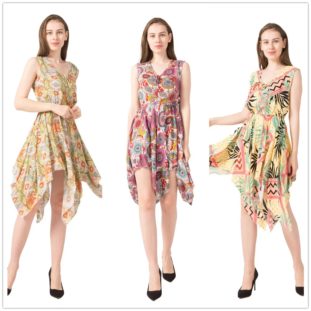 Vestido Casual de Verão com Estampa Floral para Mulheres, Vestido Elegante de Praia Boêmio para Senhoras