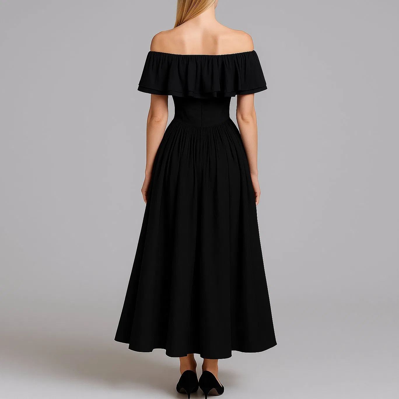Vestido Casual Feminino Ombro a Descoberto Atacado em Várias Cores