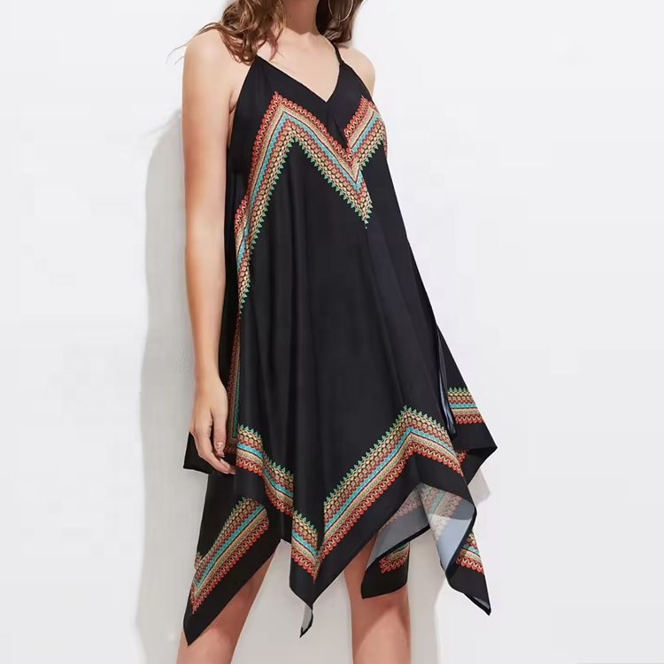 Vestido Casual Curto Personalizado com Bordado Natural em Poliéster para Mulheres, Vestido de Verão em Crochê até o Joelho para Mulheres