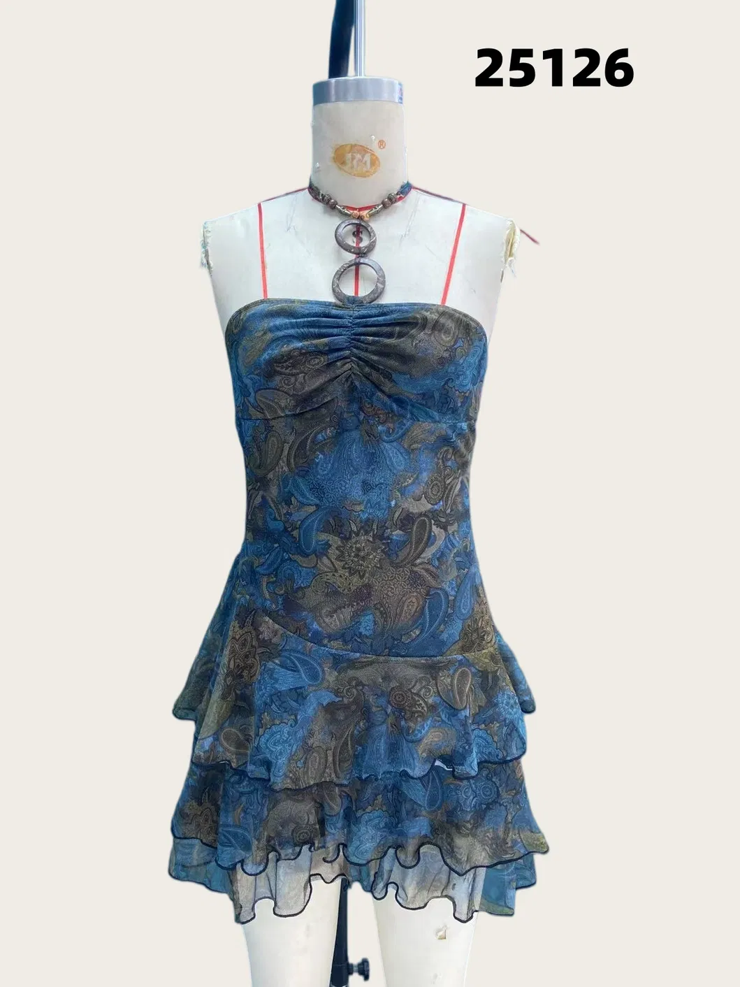 Vestido Mini de Algodão com Bordado de Sol em Tamanho Plus - Vestido Casual Boho com Cintura Smock