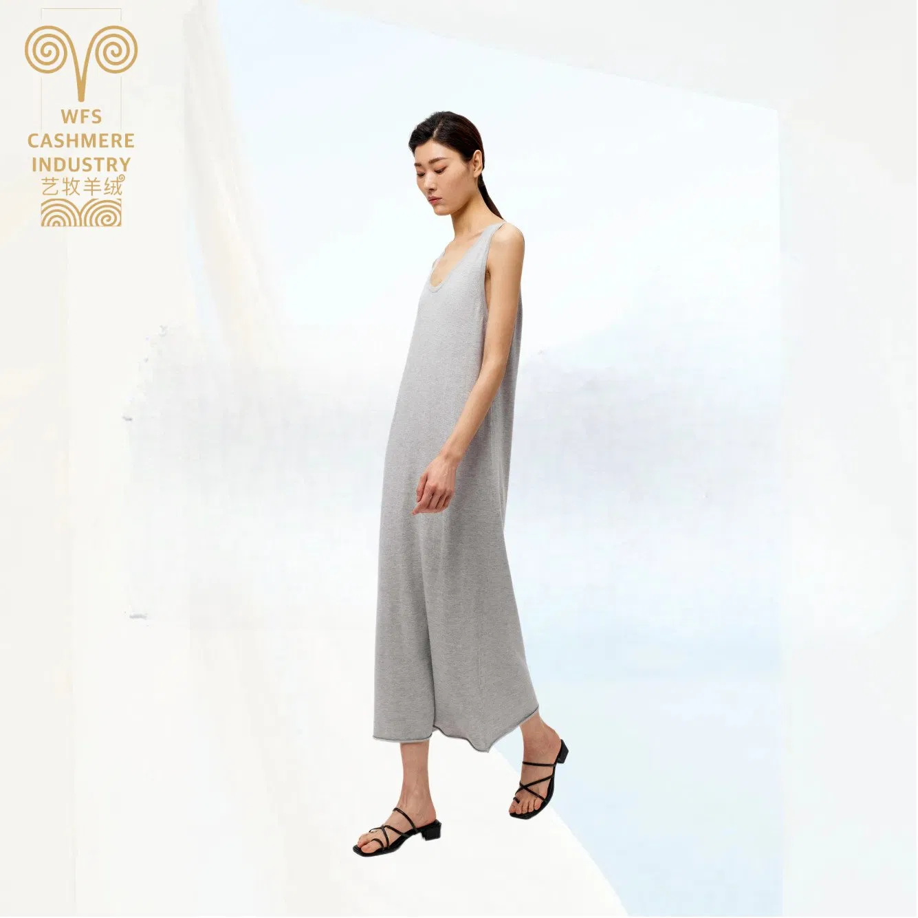Fabricante Atacado Personalizado Capuz Oversize Solto Ajuste Relaxado Vestido de Suéter Casual Feminino em Mistura de Lã e Cashmere