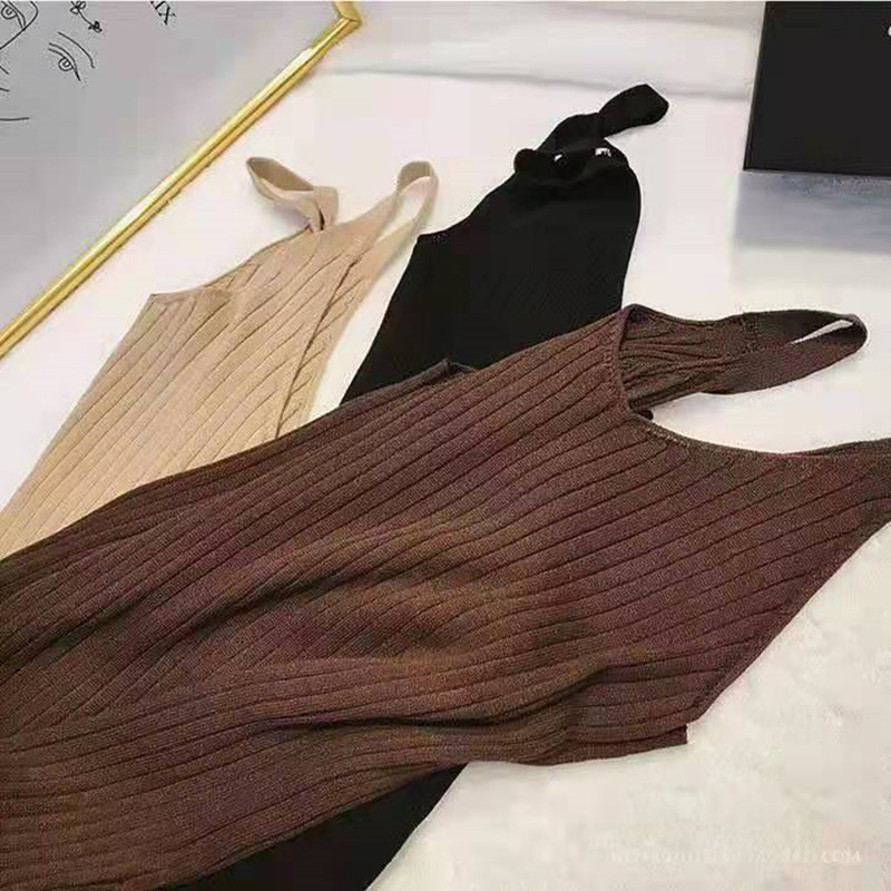 Nova Chegada Vestido Tricotado Feminino Costas Abertas Leve Mistura de Algodão e Linho Tamanho XS-XXL Primavera Verão Casual Vestido Tricotado