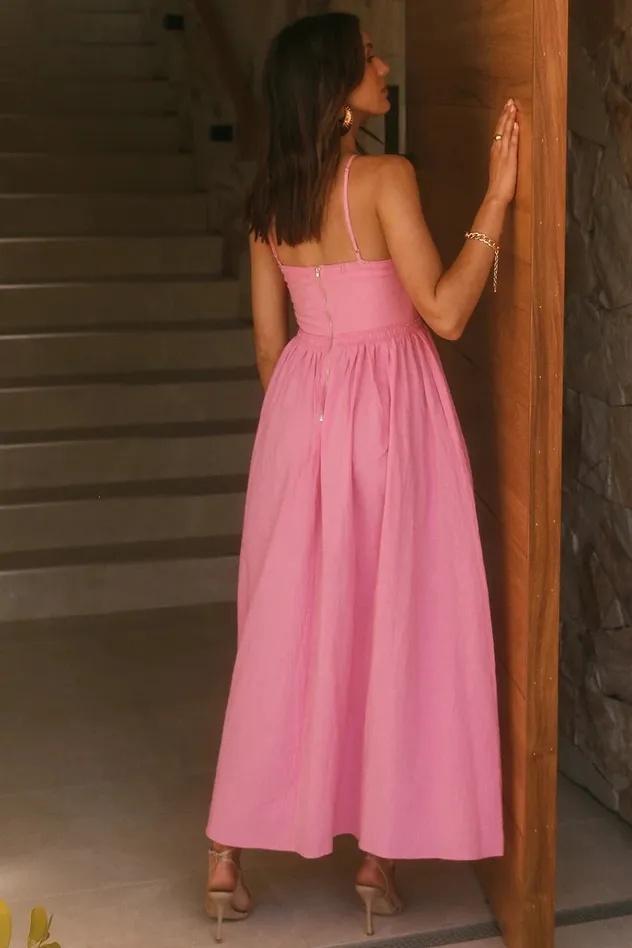 Vestido Franzido no Bust com Bolsos Laterais