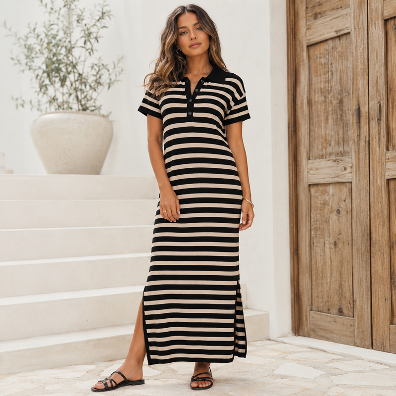 Vestido Maxi Boho de Fábrica com Decote em V para Mulheres, Vestido Casual para Viagens de Férias e Compradores de Moda Boutique