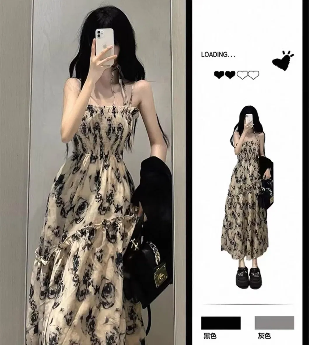 Vestido Longo Slim-Fit de Verão para Mulheres em Estilo Casual Maduro