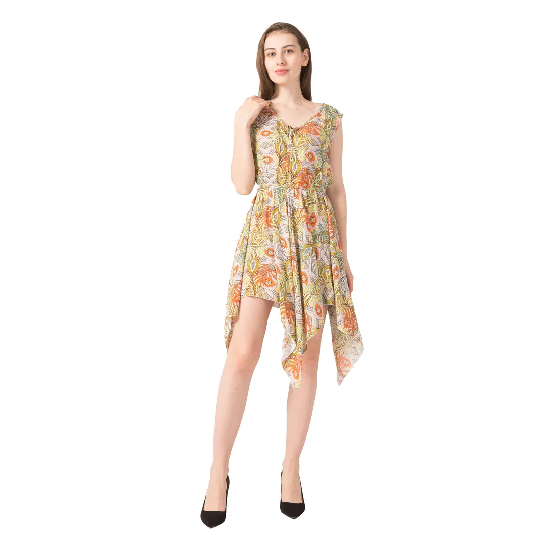 Vestido Casual de Verão com Estampa Floral para Mulheres, Vestido Elegante de Praia Boêmio para Senhoras