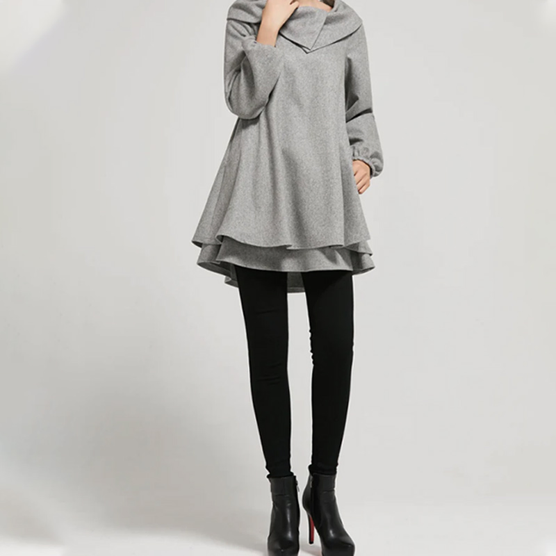 Vestido Tunic Inverno Estiloso para Uso Casual Diário