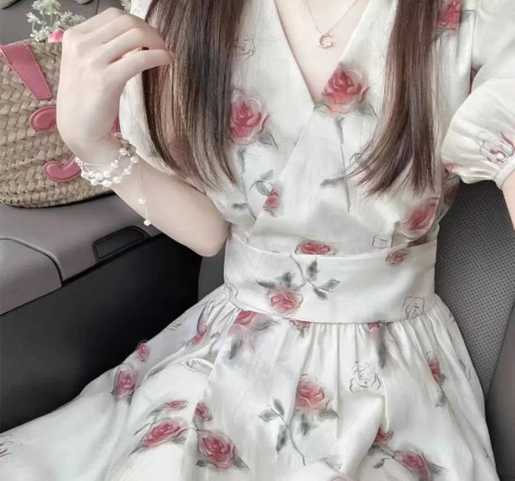 Vestido Longo Slim-Fit de Verão para Mulheres em Estilo Casual Maduro
