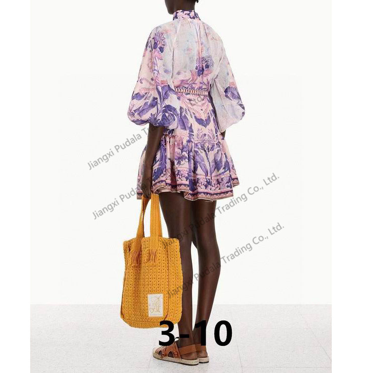 Vestido solto vintage impresso casual de verão para mulheres