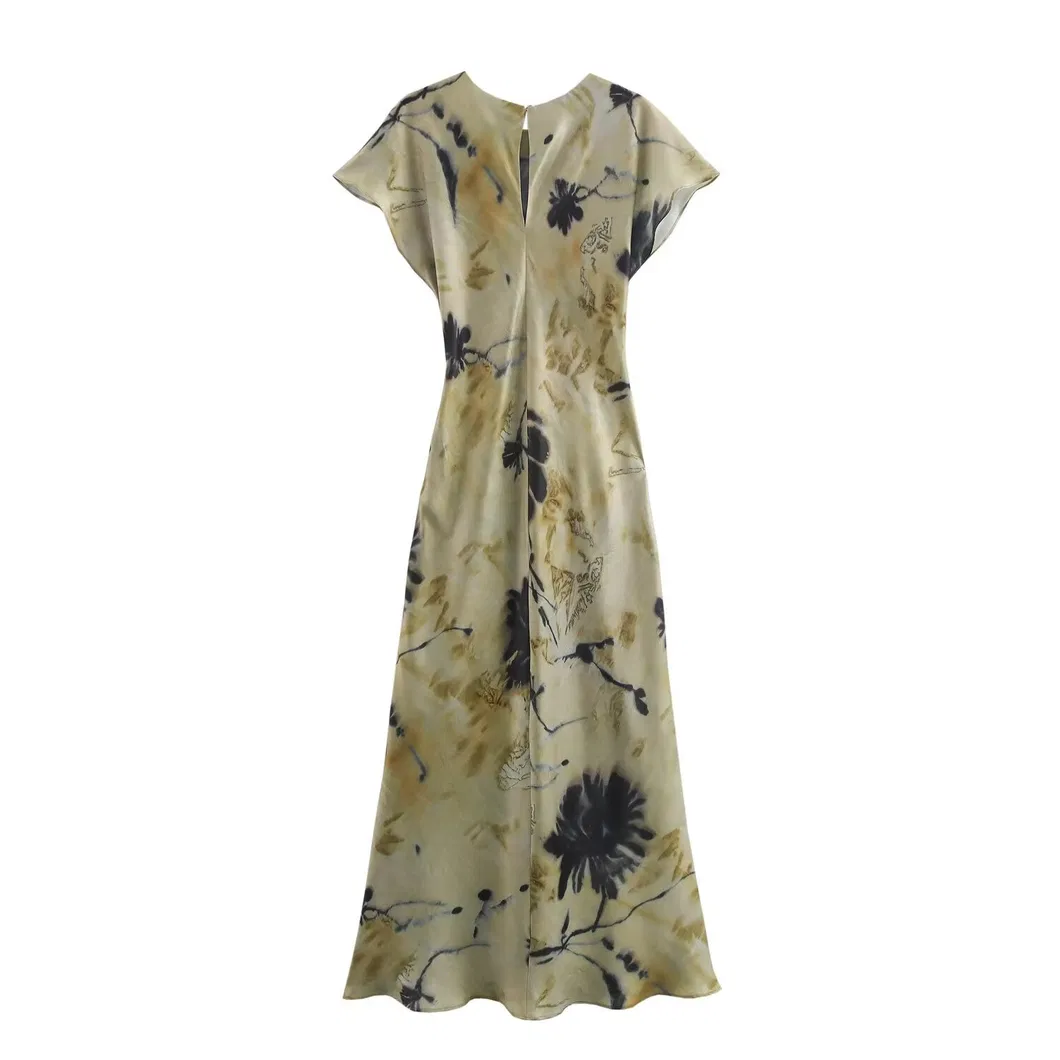 Vestido de Seda com Estampa Floral Elegante para Mulheres