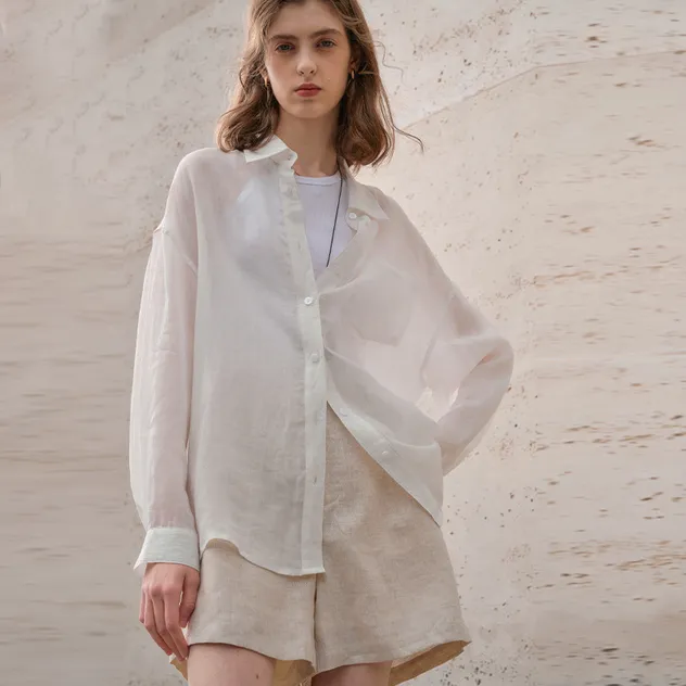Vestido de linho e algodão solto e estiloso personalizado para uso casual
