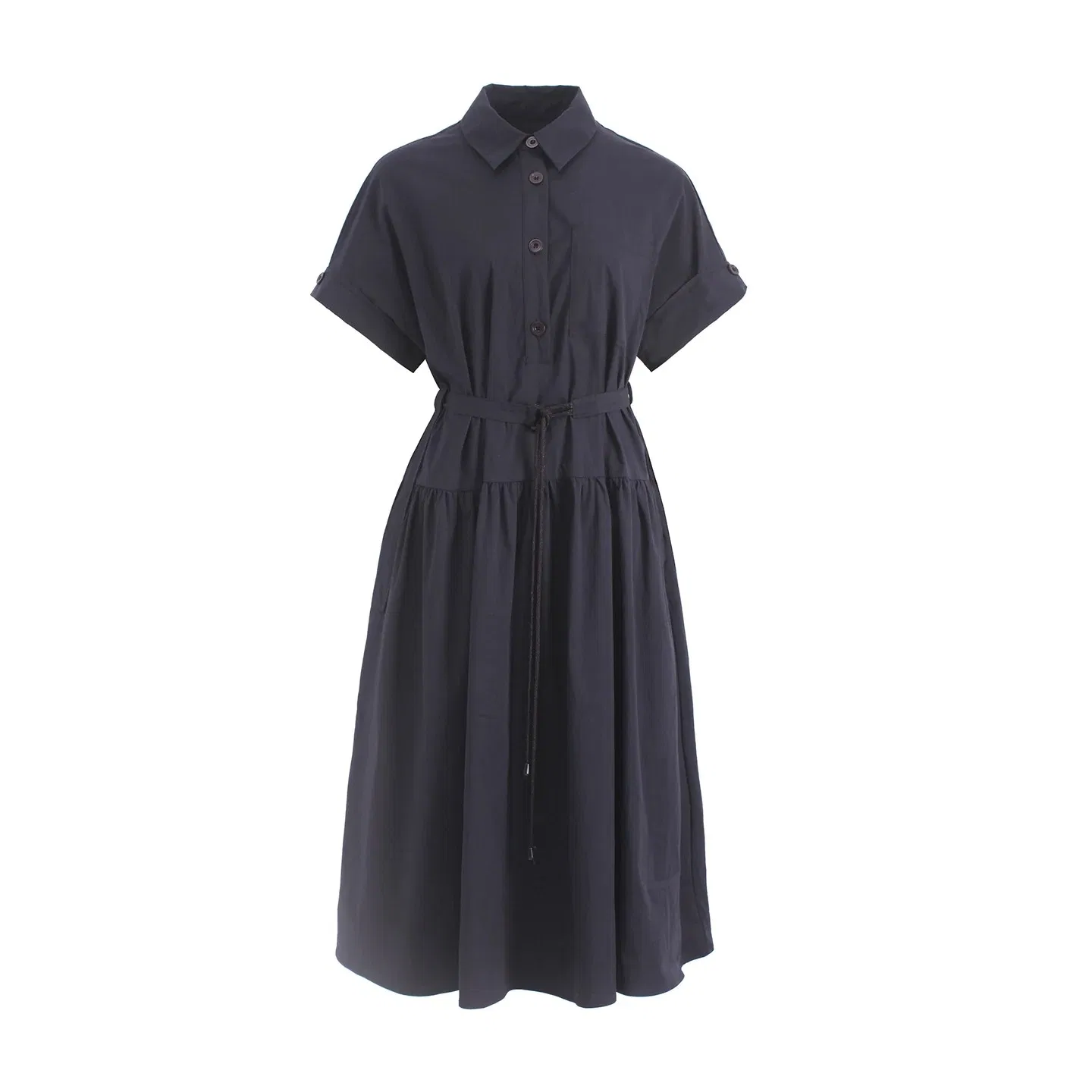 Vestido de Verão Feminino Atacado Personalizado Moda de Verão Lyocell MIDI Algodão Senhora Curto Casual Manga Elegante Trabalho Escritório Vestido com Todos os Tamanhos Disponíveis