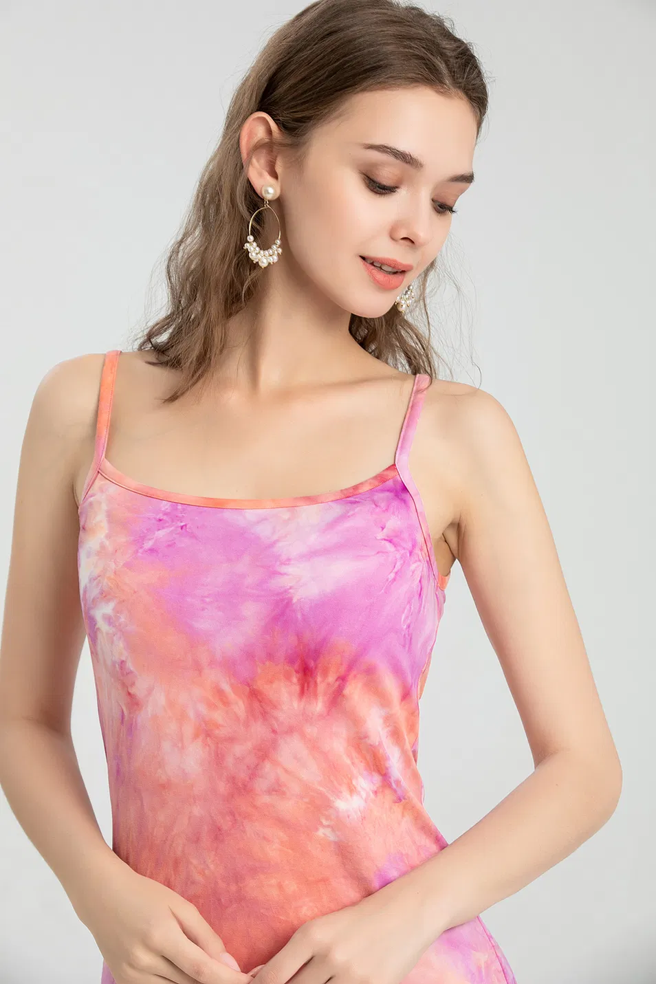 Vestido de Verão Casual Largura Solta em Algodão com Alças Finas para Meninas
