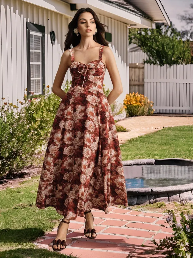 Vestido Cami Floral Rustico para Mulheres