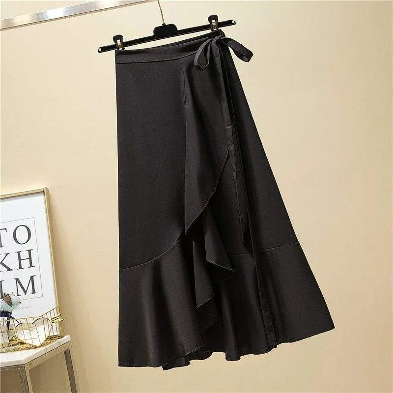 Detalhe Saia Longa Casual Midi Chiffon
