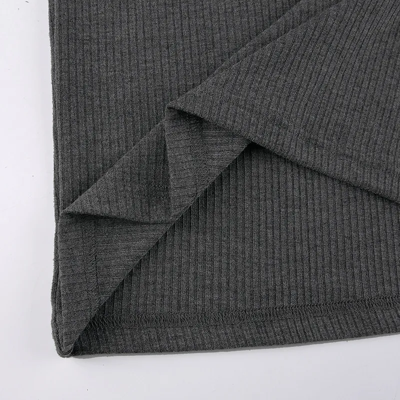 Vestido Justo de Malha com Mangas Longas e Cordão para Mulheres Casual
