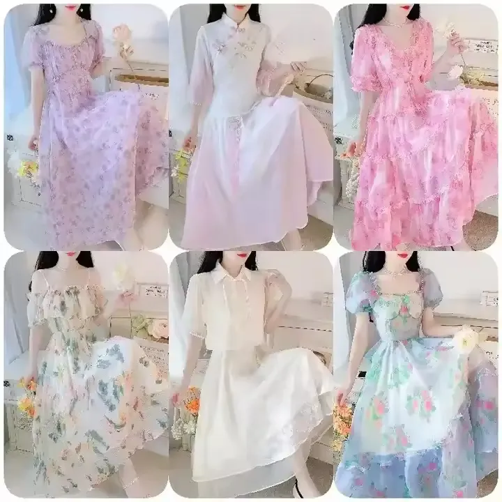um Vestido Plissado de Chiffon Elegante e Nobre, Adequado para Atividades Casuais na Primavera