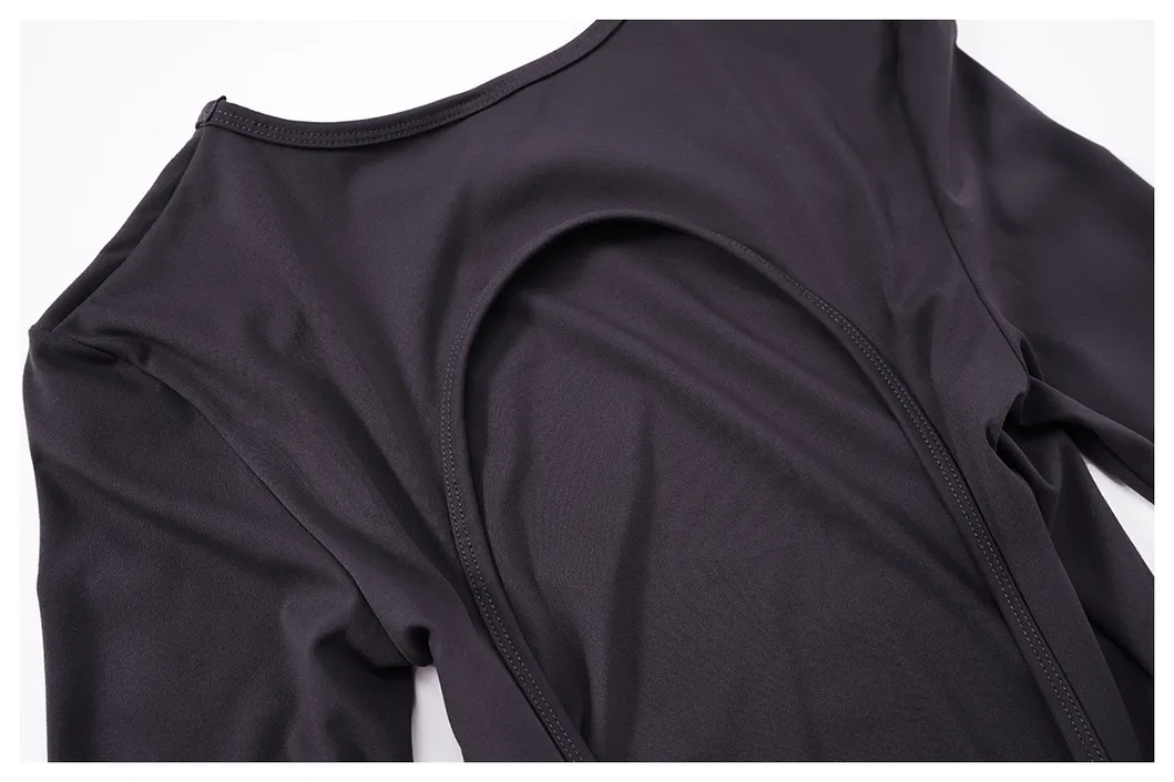 Vestido mini casual de manga longa com decote redondo para mulheres, ideal para festas de outono