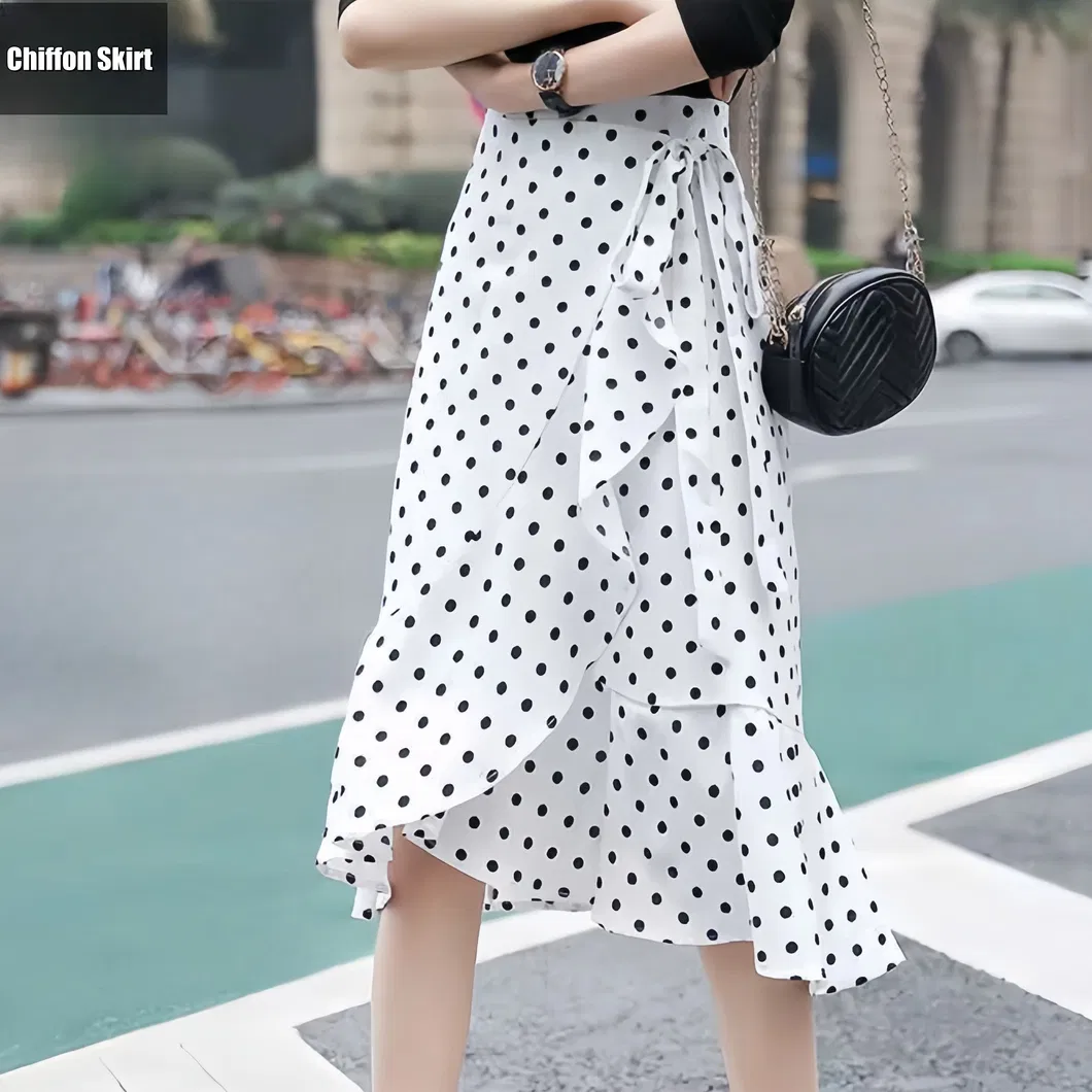 Acabamento Saia Longa Casual Midi Chiffon