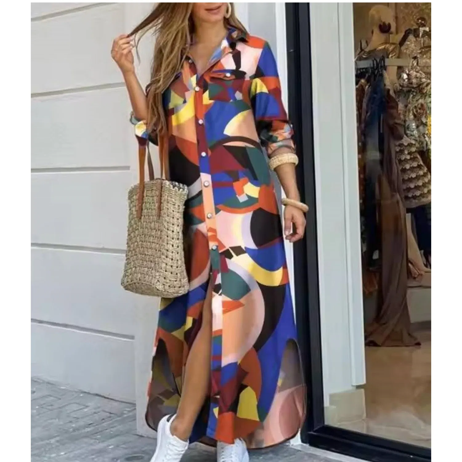 Roupas de Moda Feminina Personalizadas Camisas Sexy Vestidos Longos para Festa Vestidos Jeans por Atacado Vestidos Casuais de Verão Plus Size Vestidos Retro Roupas