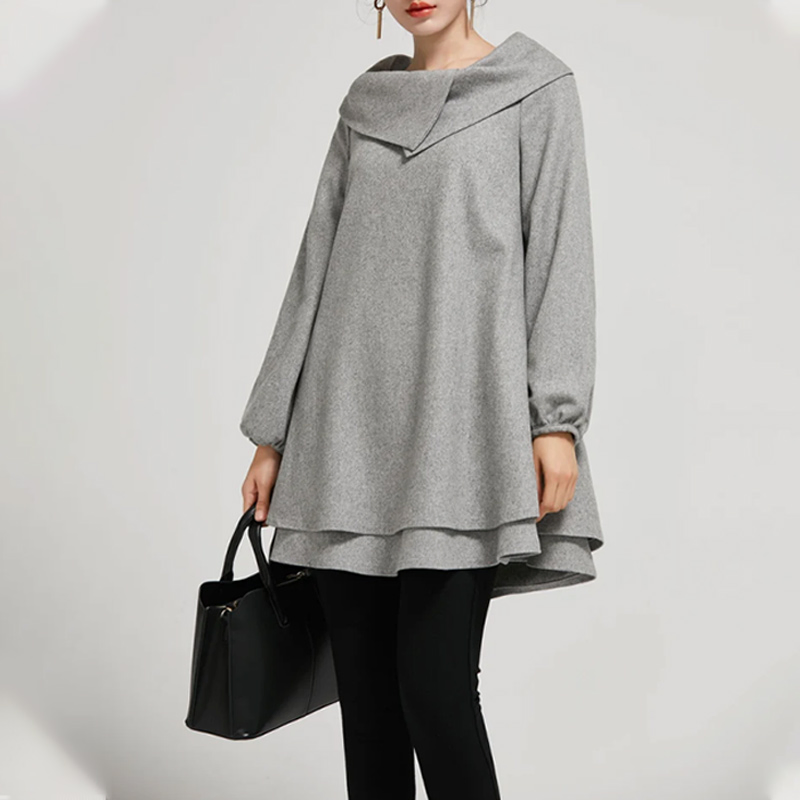 Vestido Tunic Inverno Estiloso para Uso Casual Diário