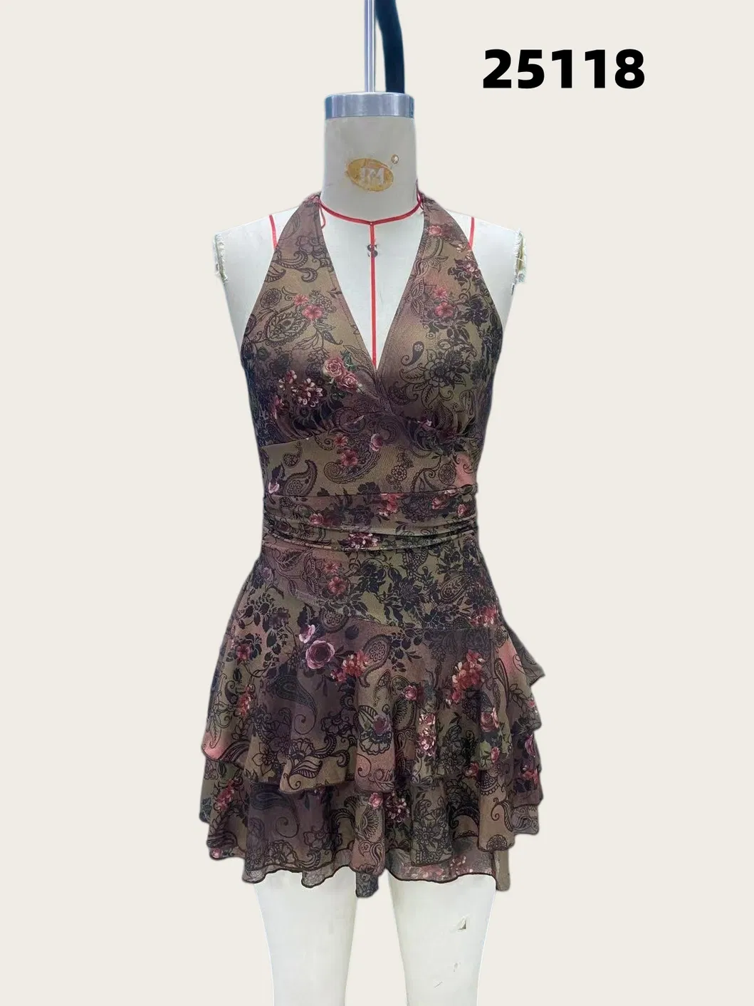 Vestido Mini de Algodão com Bordado de Sol em Tamanho Plus - Vestido Casual Boho com Cintura Smock