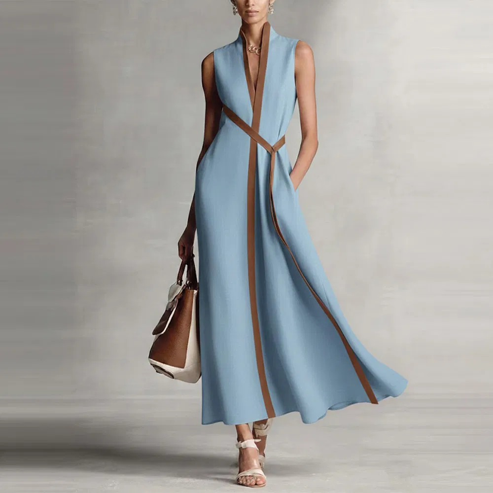 Vestido Casual Sem Mangas Chic para Mulheres em Cores Fashionáveis