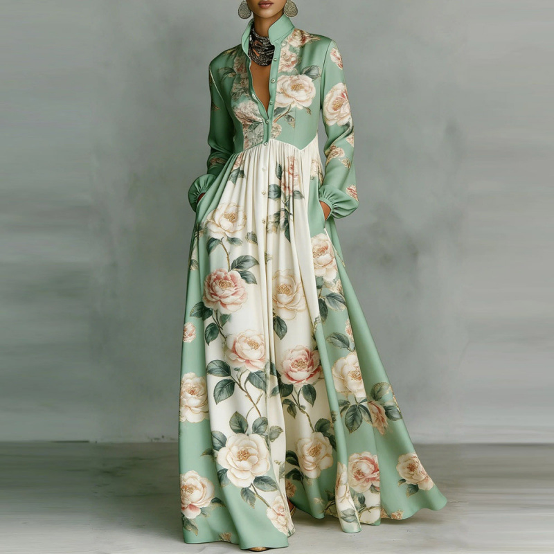Vestido Casual Retrô para Mulheres em Estilo Europeu