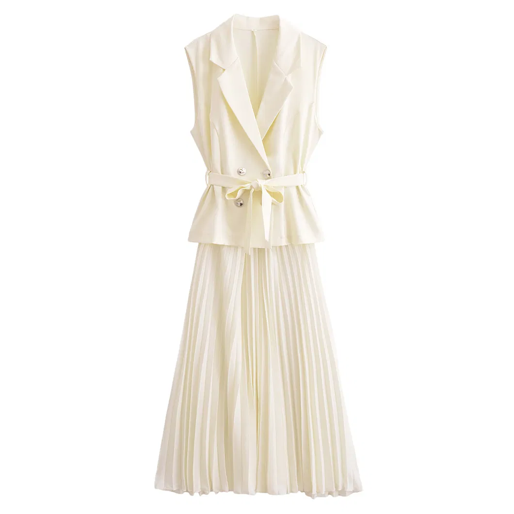 Vestido Midi Plissado Casual