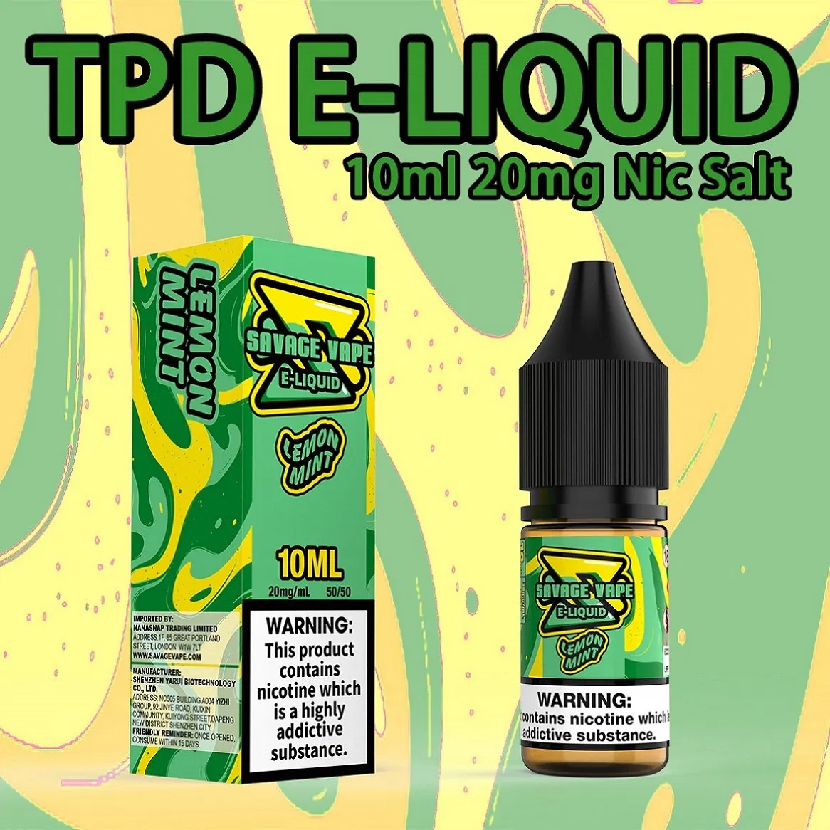 Savage Vape S E-Liquid 10ml 2% Nicotine Salt E Liquid Disposable Vape EU Warehouse Free Shipping Wholesale E-Liquid