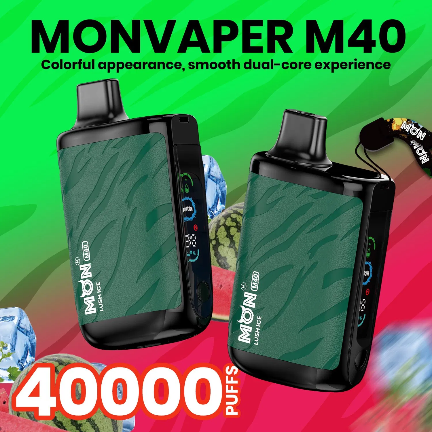 Premium Vape Pen M40 with Touchscreen and Dual Coil Mon 40000 40K Puffs Stock in German Warehouse Shisha Display Spain Poland Lithuania Greece