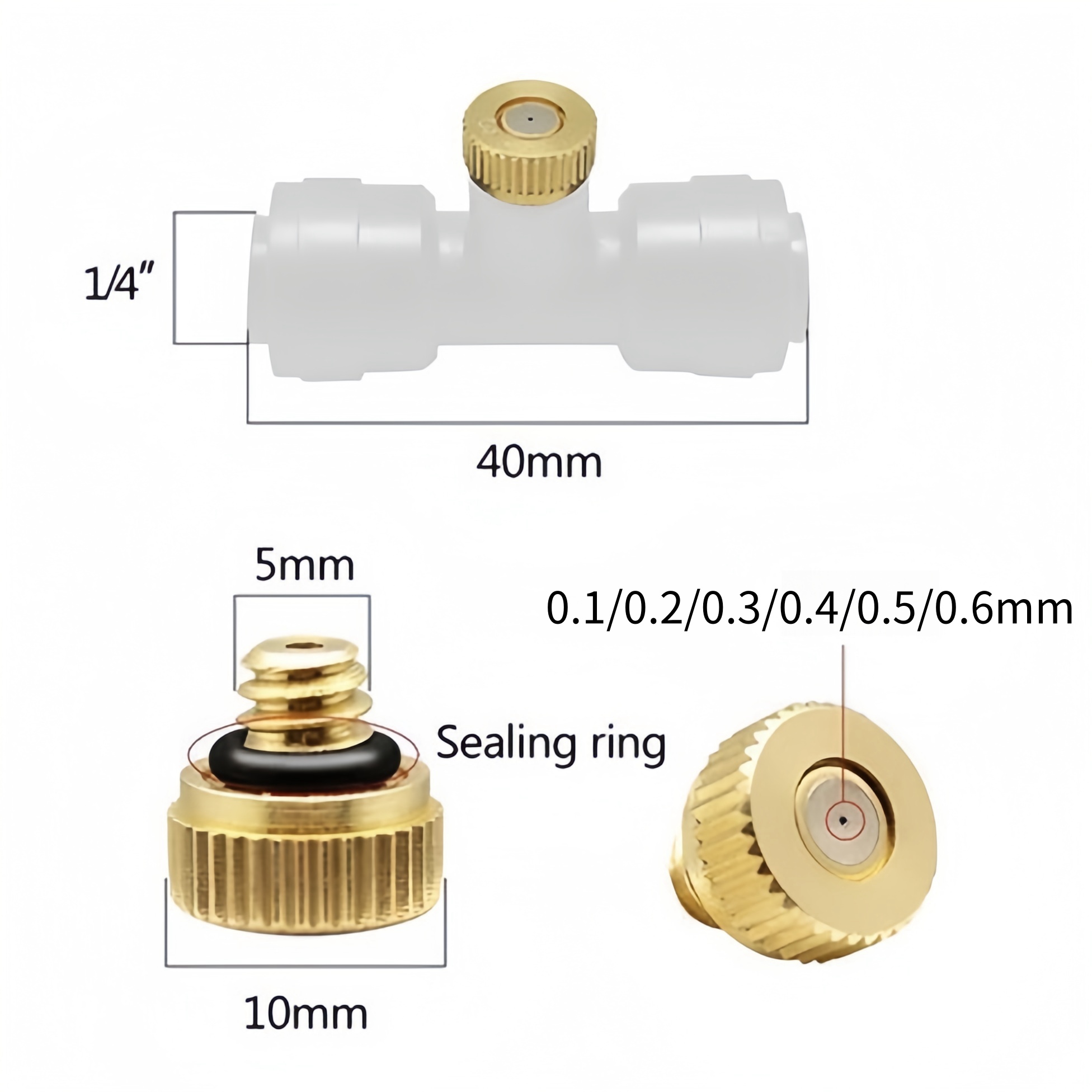 Brass Spray Nozzle Nelulizer Atomizer KIT Outdoor Misting Cooling System For Greenhouse Garden Irrigation